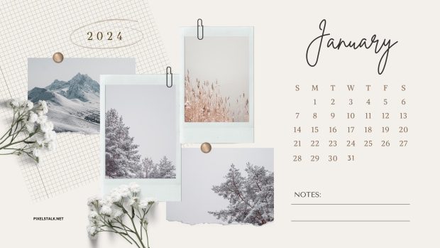 January 2024 Calendar HD Wallpaper Free download.