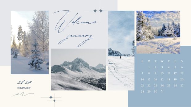 January 2024 Calendar Wallpaper HD 1080p.