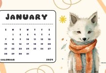 January 2024 Calendar Wallpaper HD.