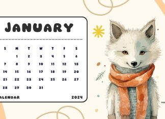 January 2024 Calendar Wallpaper HD.