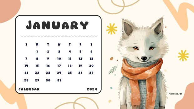 January 2024 Calendar Wallpaper HD.