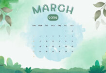 March 2024 Calendar Background Free Download.