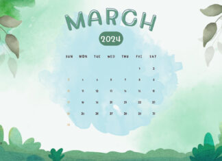 March 2024 Calendar Background Free Download.