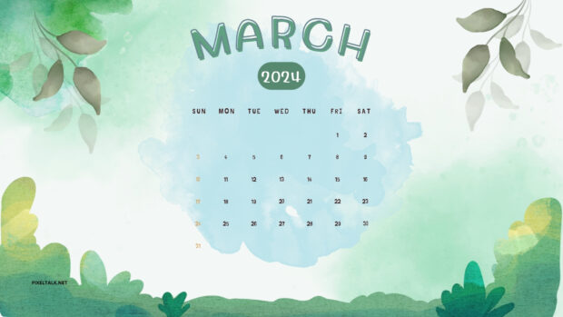 March 2024 Calendar Background Free Download.