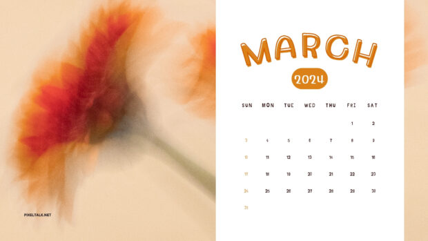 March 2024 Calendar Background HD 1080p.