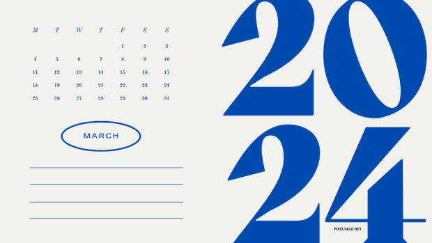 March 2024 Calendar Background HD.
