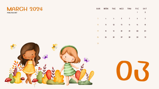 March 2024 Calendar Background HD Free download.