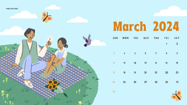 March 2024 Calendar Background High Quality.
