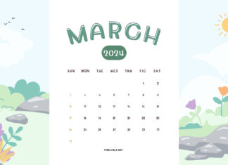 March 2024 Calendar Wallpaper HD.