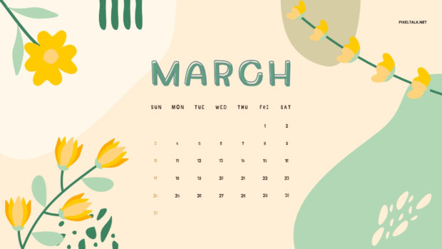 March 2024 Calendar Wallpaper HD Free download.