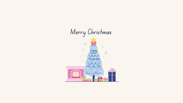 Merry Christmas Digital MInimalist Wallpaper.