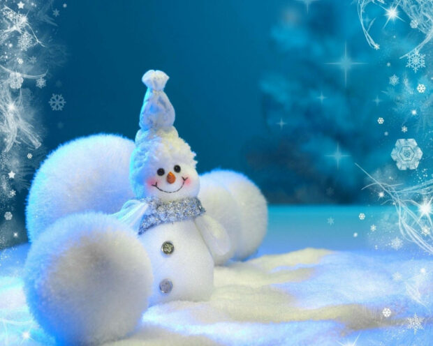 Merry Snowman Wallpaper for Desktop.