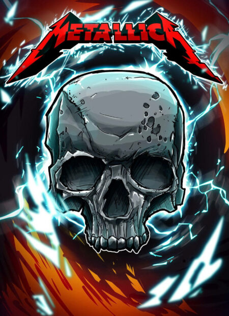 Metallica Gangster Skull Wallpaper iPhone 15.