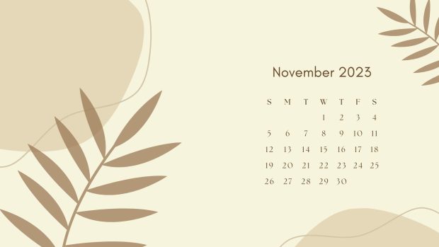 Minimalist November 2023 Calendar HD Wallpaper.
