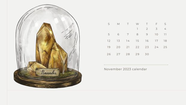 Minimalist November 2023 Calendar Wallpaper HD.