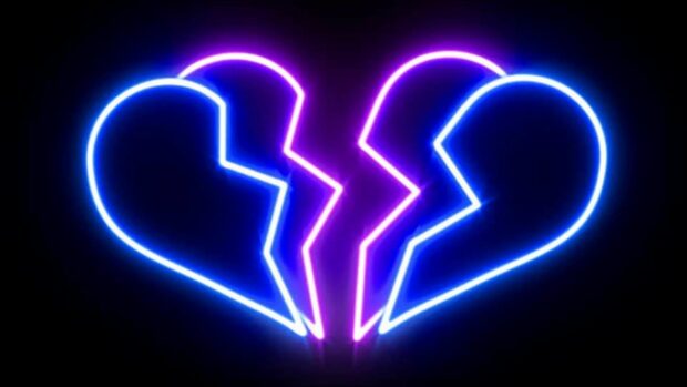 Neon Heart Aesthetic Wallpaper.