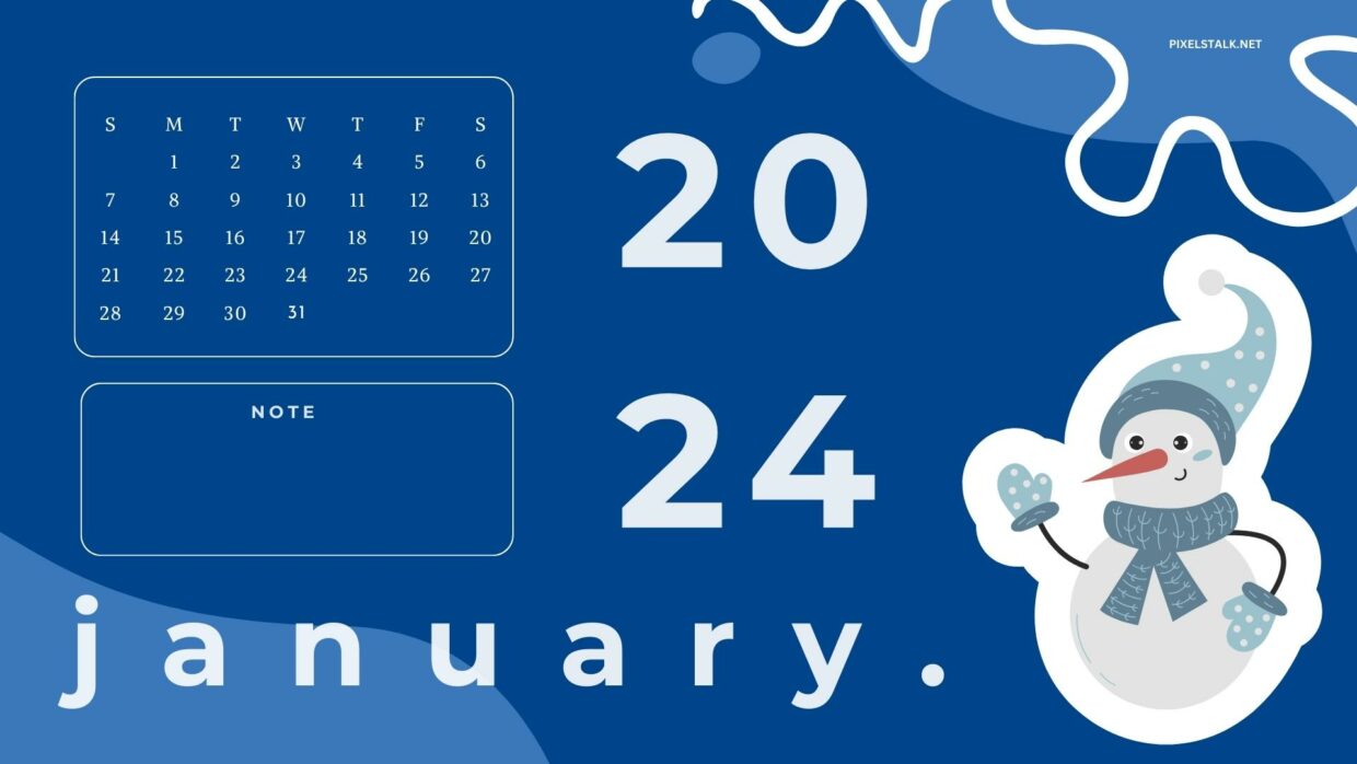 January 2024 Calendar Desktop Wallpapers - PixelsTalk
