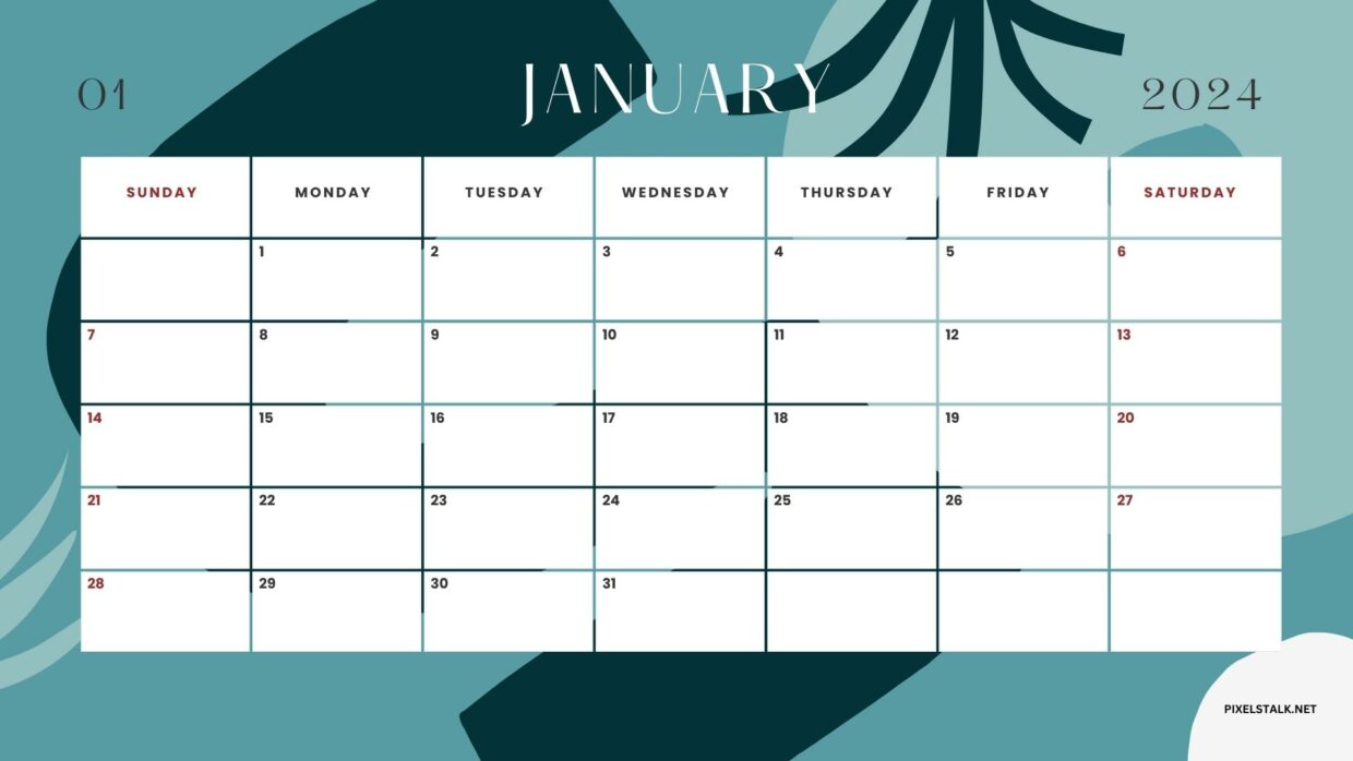 January 2024 Calendar Wallpapers HD - PixelsTalk