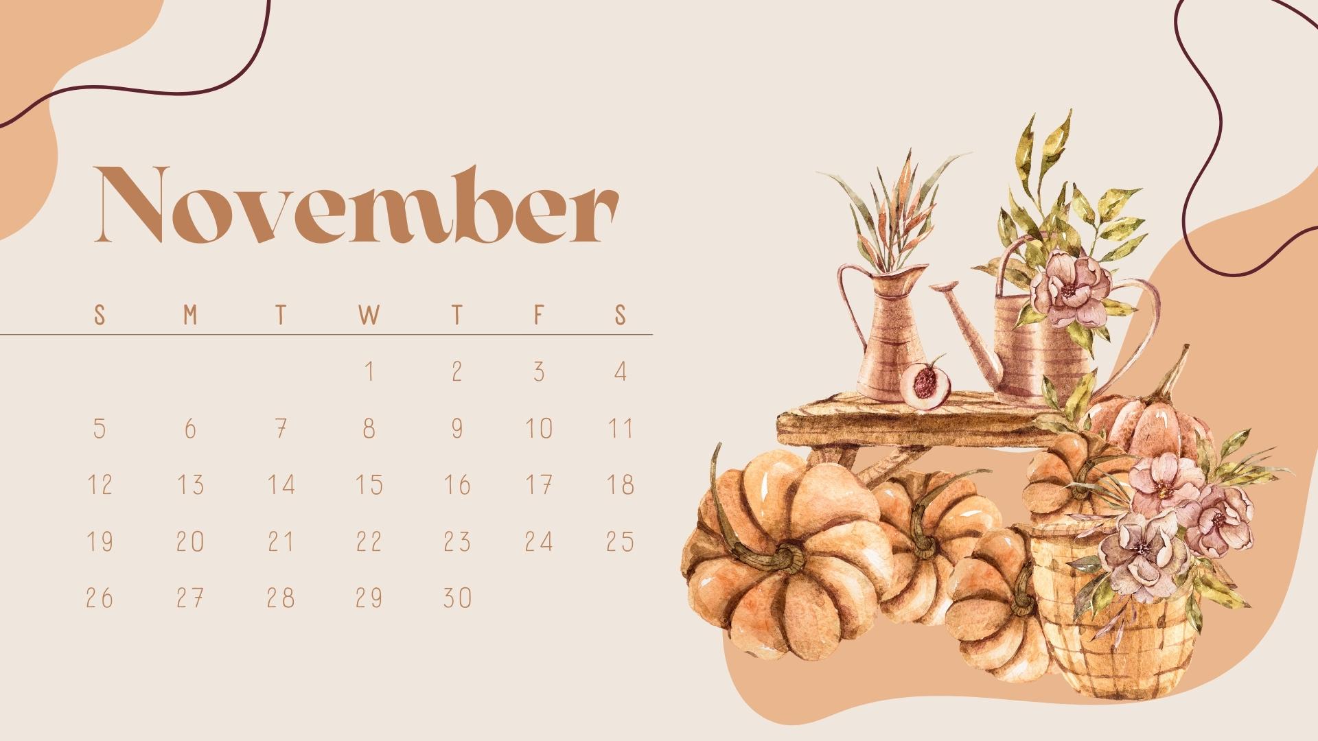 November 2023 Calendar Desktop Wallpapers