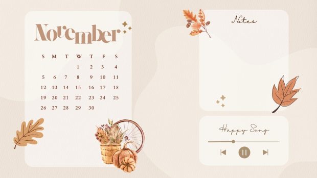 November 2023 Calendar Wallpaper HD.