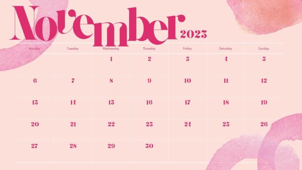 November 2023 Calendar Wallpaper HD.