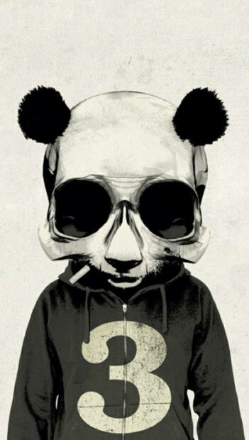 Panda Gangster Skull Wallpaper Samsung mobile.