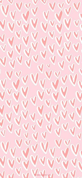 Peach Hearts Valentine's day wallpaper Wallpaper.