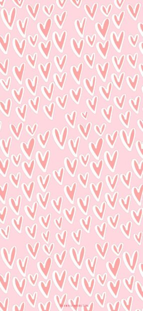 Peach Hearts Valentine's day wallpaper Wallpaper.