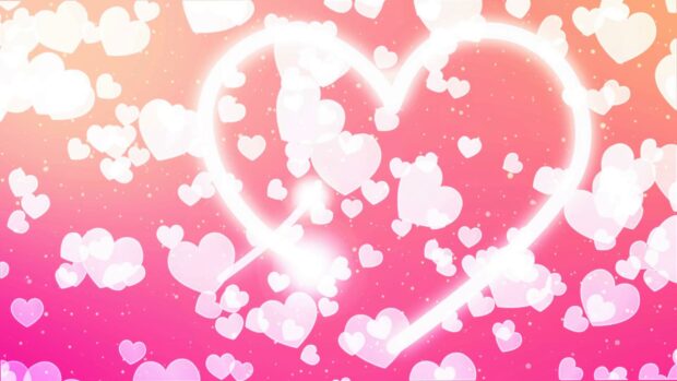 Pink Heart Cute Background.