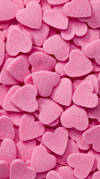 Pink candy hearts Pink wallpaper iphone, Pink candy, Pink aesthetic.