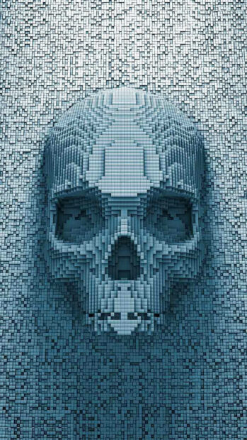 Pixelated Gangster Skull Wallpaper Phone.