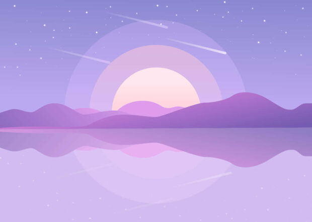 Purple Sunset ft  Mountains Desktop Wallpaper HD 1080p.
