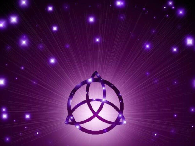 Purple Wiccan Symbol Wallpaper.