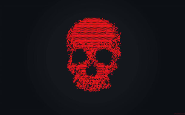 Red Gangster Skull Wallpaper.