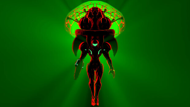 Samus and Metroid (Green Wallpaper) by GeniusGT 1920x1080.