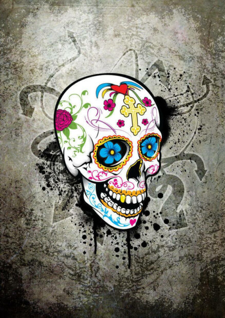 Show off your unique style with a stylish girly skull Wallpaper.
