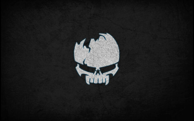 Skull Logo In Solid Black Background.