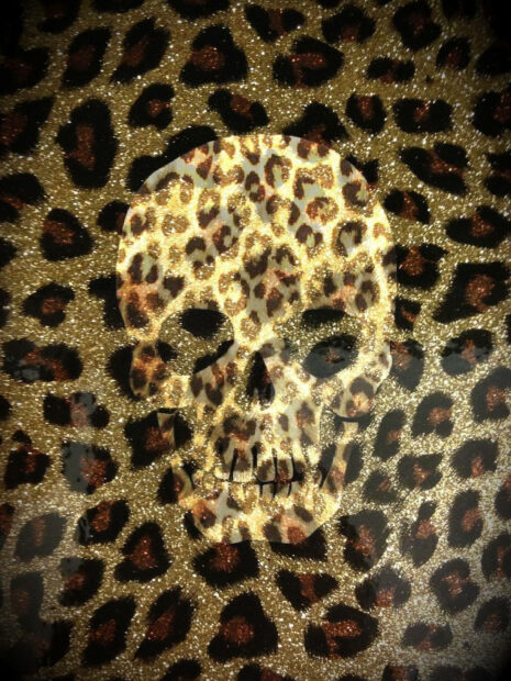 Skull On Cute Leopard Print Wallpaper Mobile.