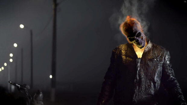 Smoking Ghost Rider Skeleton Desktop Background.