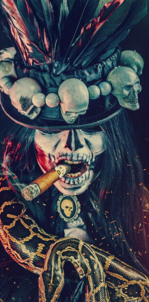 Smoking Skull Head With Swag Wallpaper.