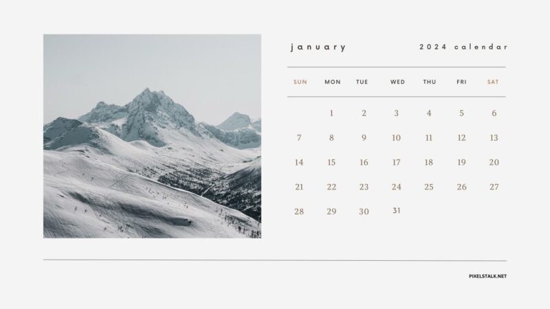 January 2024 Calendar Desktop Wallpapers - PixelsTalk