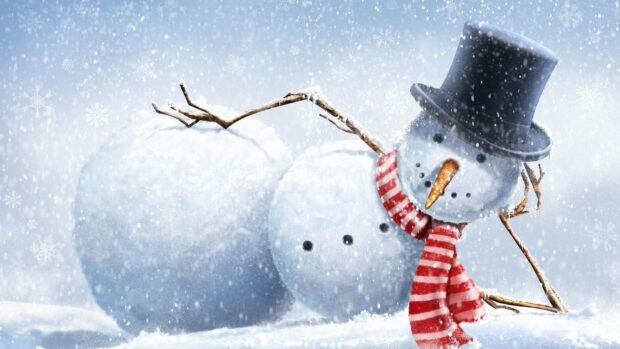 Snowman Cool Pose HD Wallpaper.