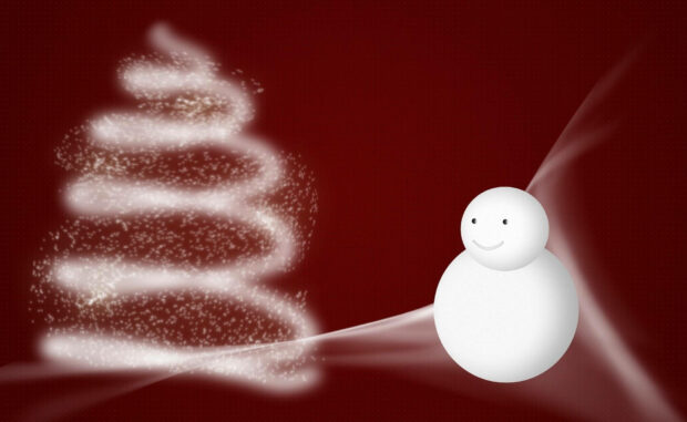 Snowman In Red Artwork Wallpaper.