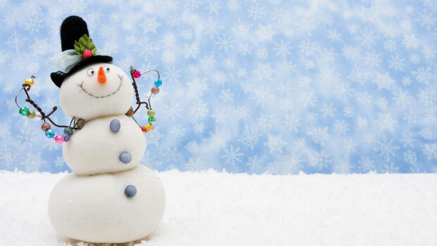 Snowman With Beads HD Wallpaper.