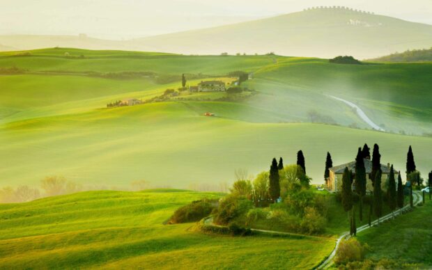Tuscany Spring Landscape MacBook Air Wallpaper Download.