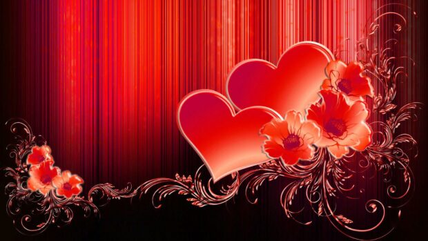 Valentine Hearts Desktop Background wallpaper HD free.