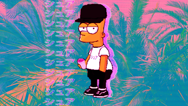 Vaporwave Bart Simpson Aesthetic Backgrounds HD for Desktop.