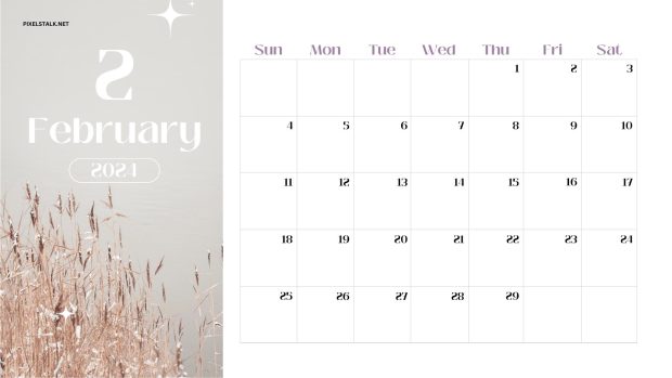 Wallpaper February 2024 Calendar.