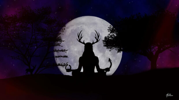 Wiccan Centaurs Silhouette Wallpaper.
