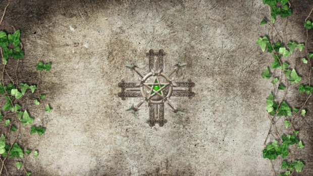 Wiccan Cross Emblem Wallpaper.